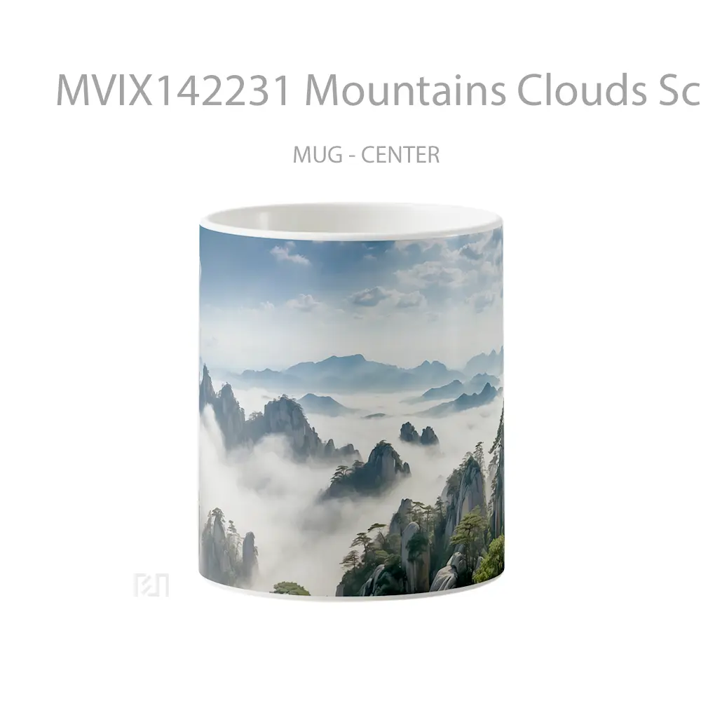Mug Mountains Clouds Scenery Gelas Pemandangan Alam