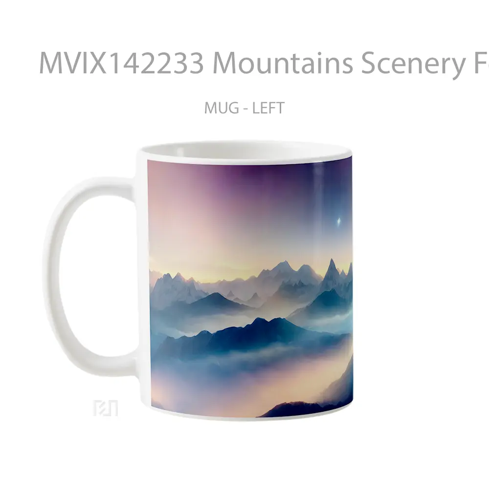 Mug Mountains Scenery Fog Mist Ai Gelas Pemandangan Alam - All-side / Desain