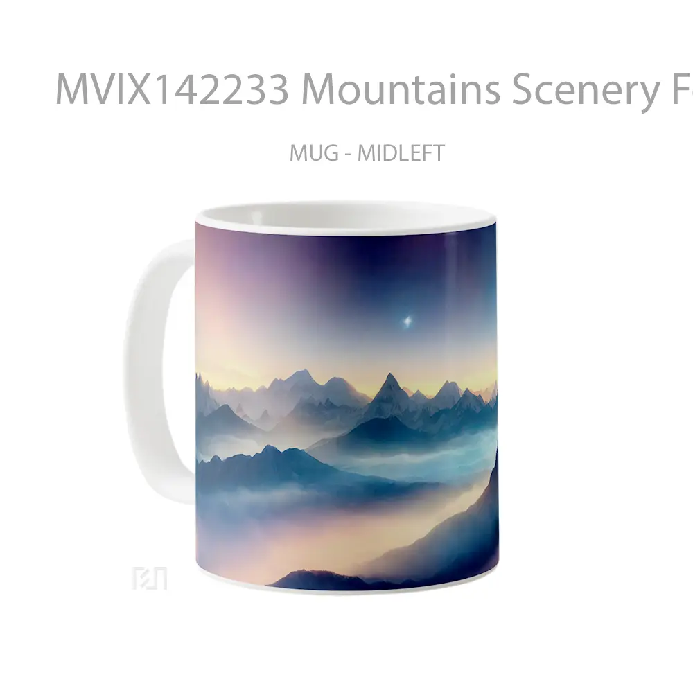 Mug Mountains Scenery Fog Mist Ai Gelas Pemandangan Alam - All-side / Desain