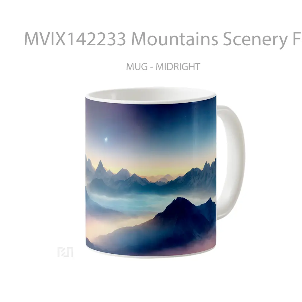 Mug Mountains Scenery Fog Mist Ai Gelas Pemandangan Alam - All-side / Desain