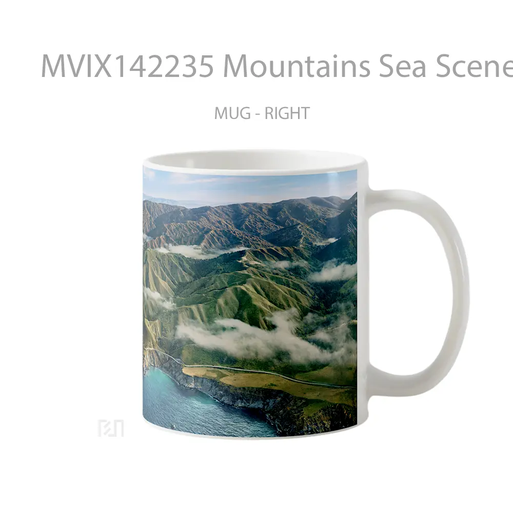 Mug Mountains Sea Scenery Macos Background Gelas Pemandangan Alam - All-side / Desain