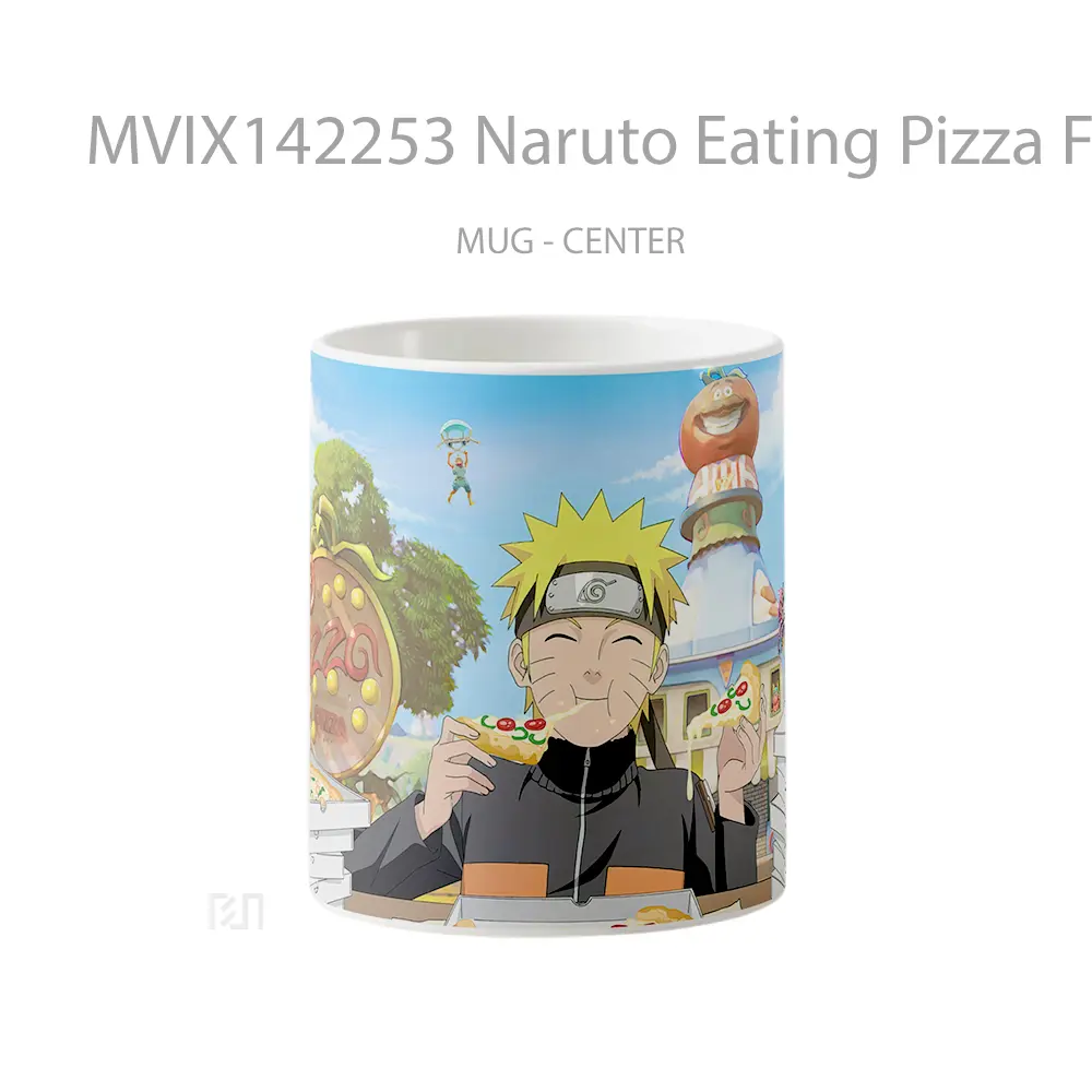 Mug Naruto Eating Pizza Fortnite Cangkir Anime