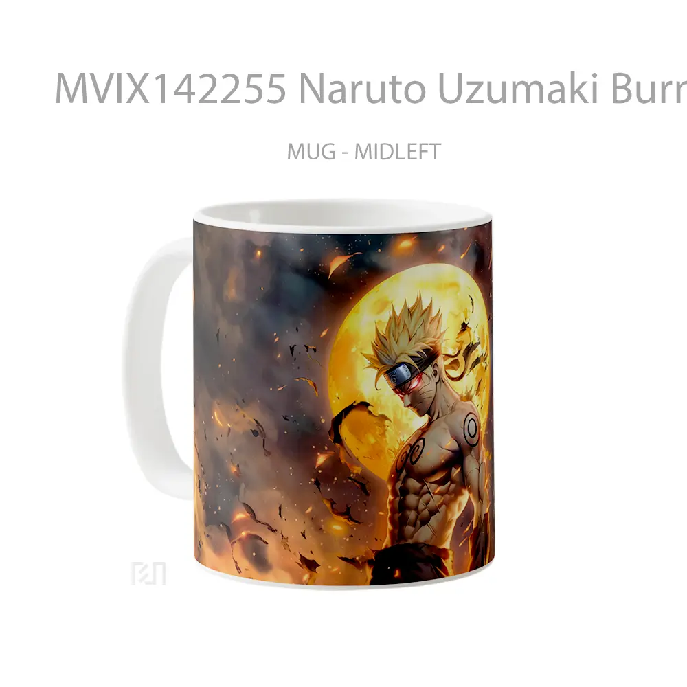 Mug Naruto Uzumaki Burning Full Moo Cangkir Anime - All-side / Desain