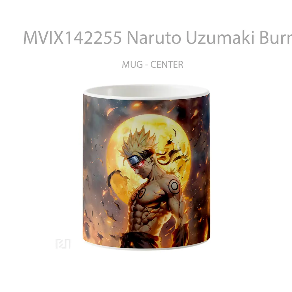 Mug Naruto Uzumaki Burning Full Moo Cangkir Anime