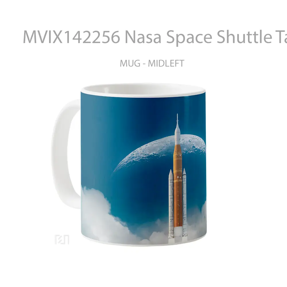 Mug Nasa Space Shuttle Take Off Moon Gelas Keramik Unik - All-side / Desain