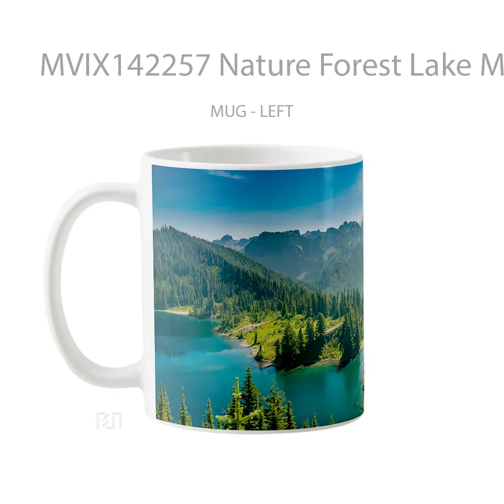 Mug Nature Forest Lake Mountain Scenery Gelas Pemandangan Alam - All-side / Desain