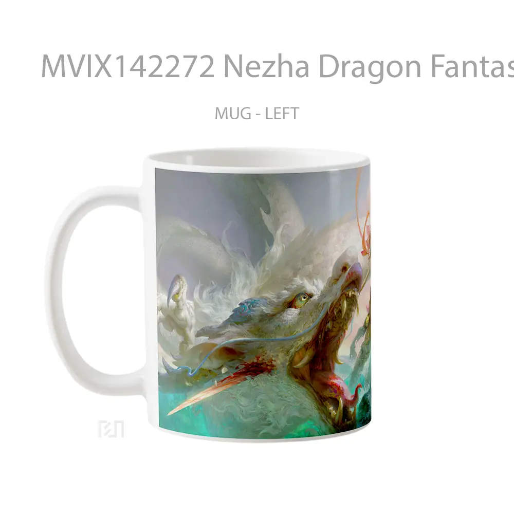 Mug Nezha Dragon Fantasy Gelas Keramik Unik - All-side / Desain