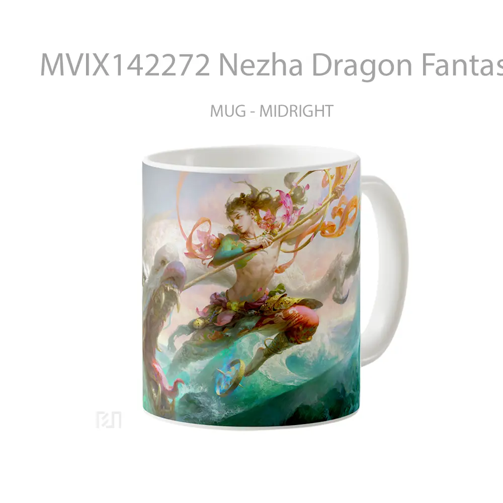 Mug Nezha Dragon Fantasy Gelas Keramik Unik - All-side / Desain