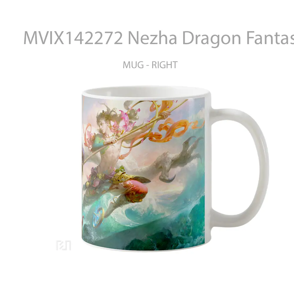 Mug Nezha Dragon Fantasy Gelas Keramik Unik - All-side / Desain