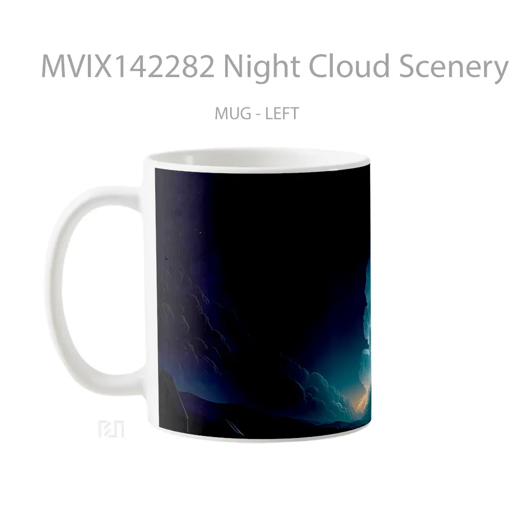 Mug Night Cloud Scenery Digital Art Gelas Pemandangan Alam - All-side / Desain