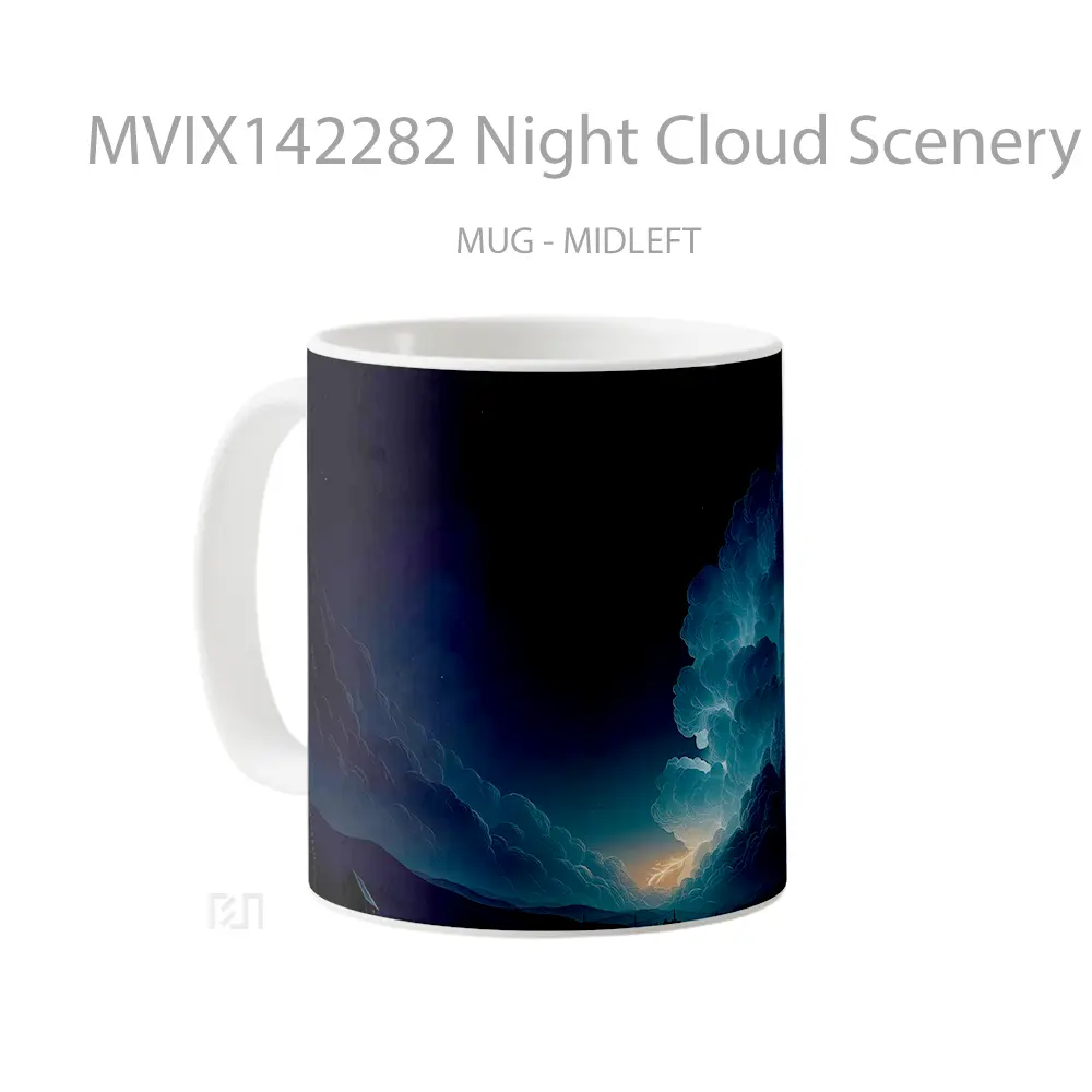 Mug Night Cloud Scenery Digital Art Gelas Pemandangan Alam - All-side / Desain