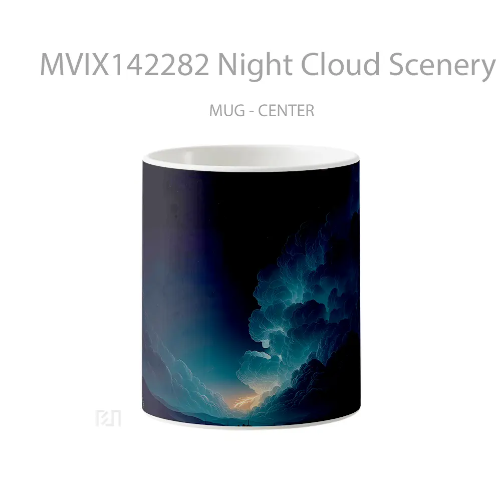 Mug Night Cloud Scenery Digital Art Gelas Pemandangan Alam