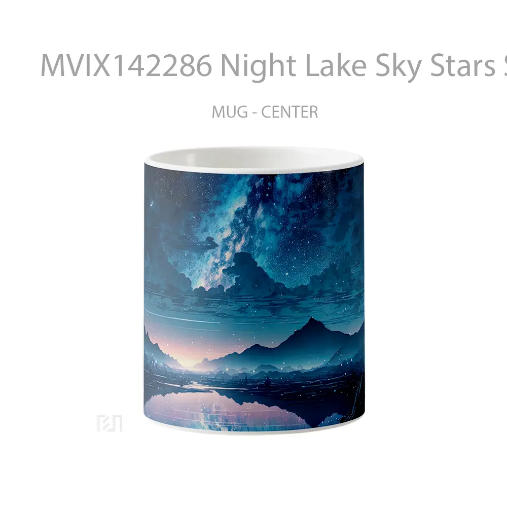 Mug Night Lake Sky Stars Scenery Anime Cangkir Anime