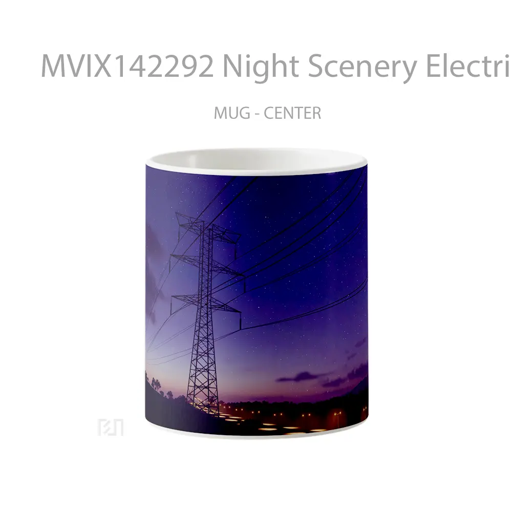 Mug Night Scenery Electrical Pole Gelas Keramik Unik