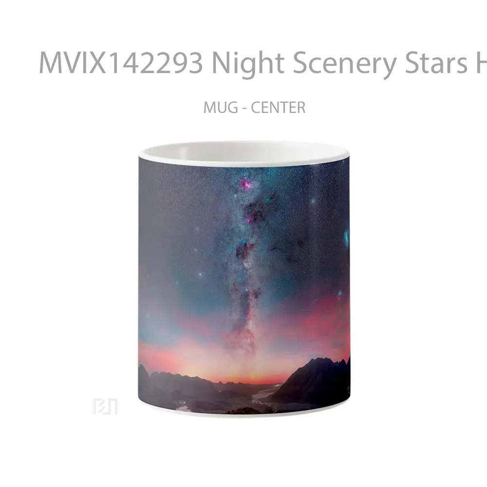 Mug Night Scenery Stars Horizon Sunrise Gelas Pemandangan Alam