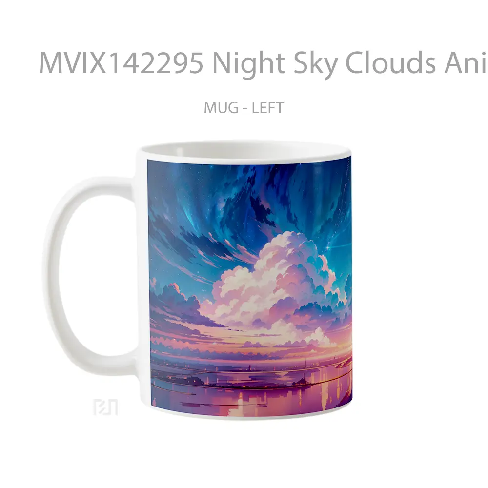 Mug Night Sky Clouds Anime Scenery Cangkir Anime - All-side / Desain