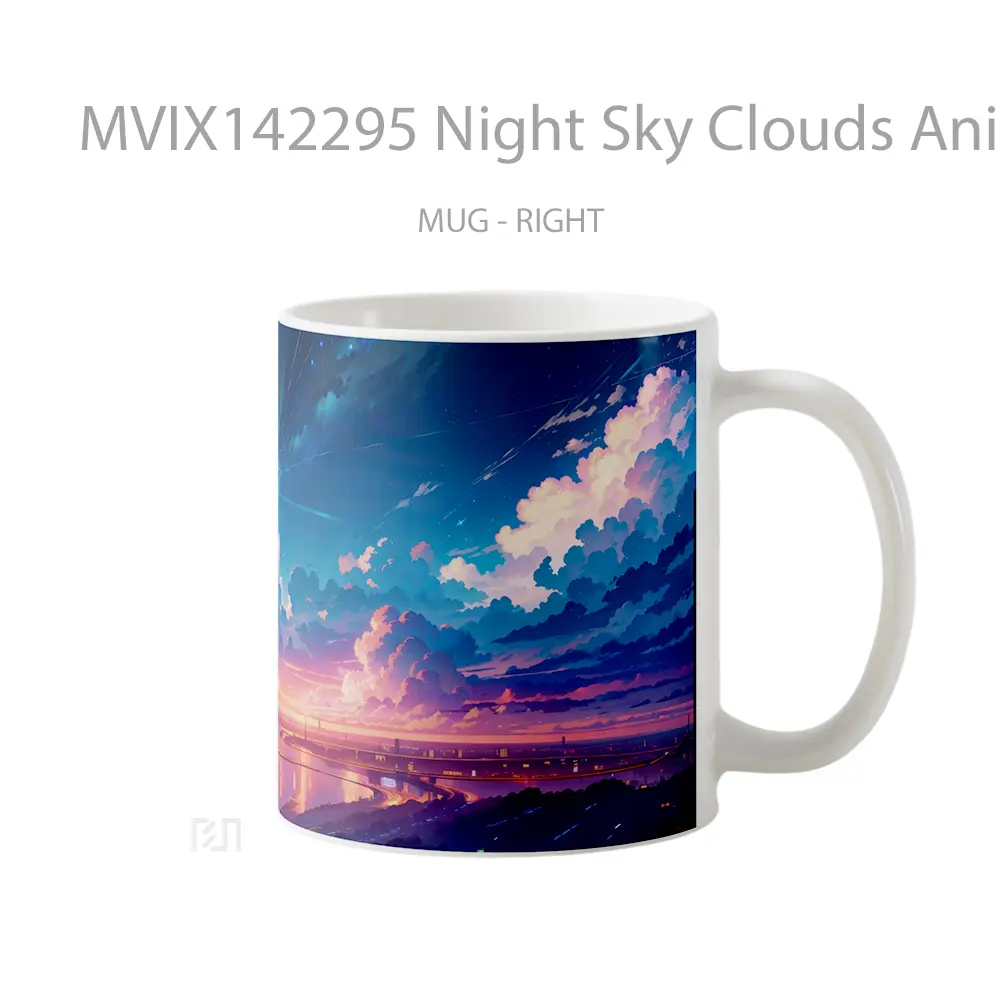 Mug Night Sky Clouds Anime Scenery Cangkir Anime - All-side / Desain