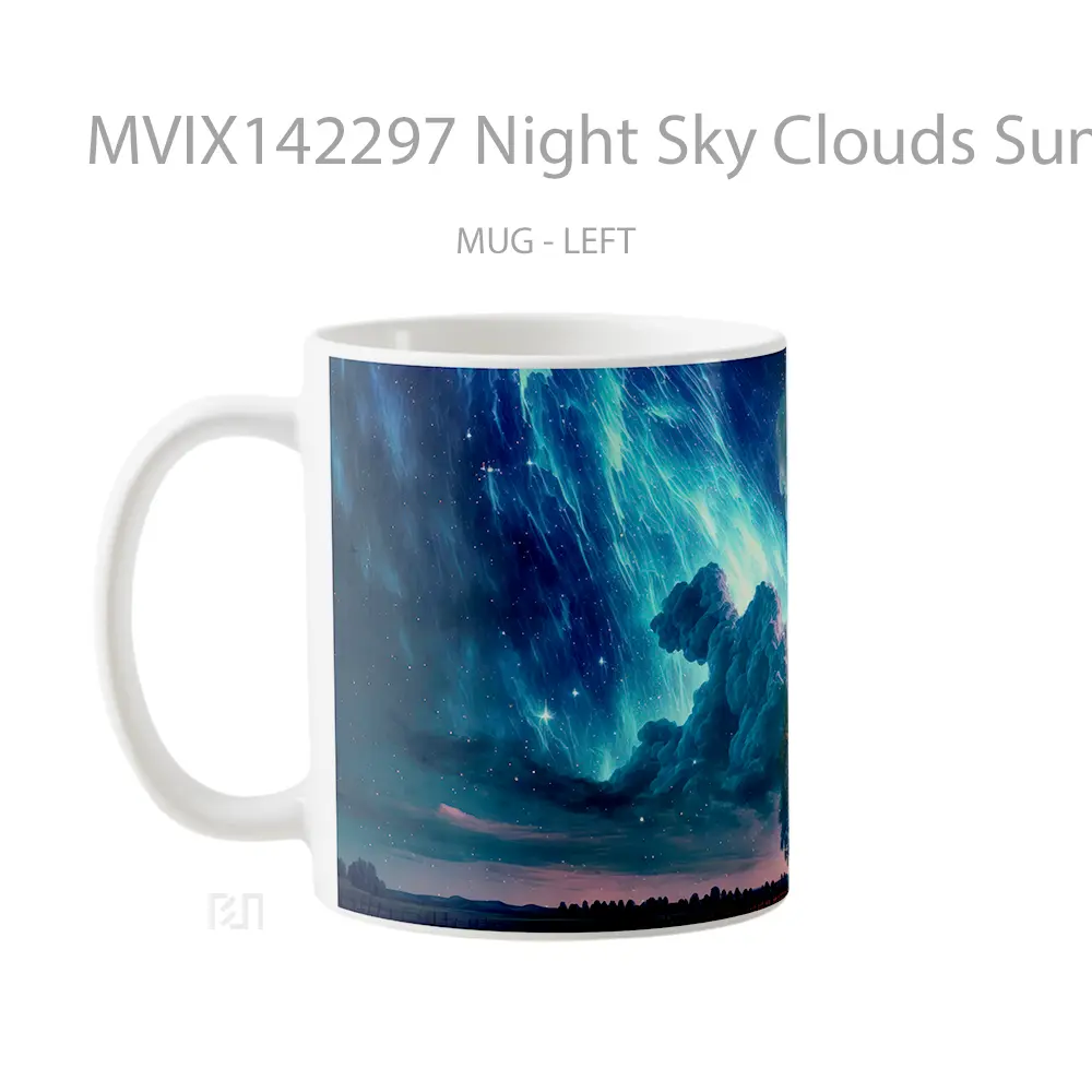 Mug Night Sky Clouds Sunset Scenery Digital Art Gelas Pemandangan Alam - All-side / Desain