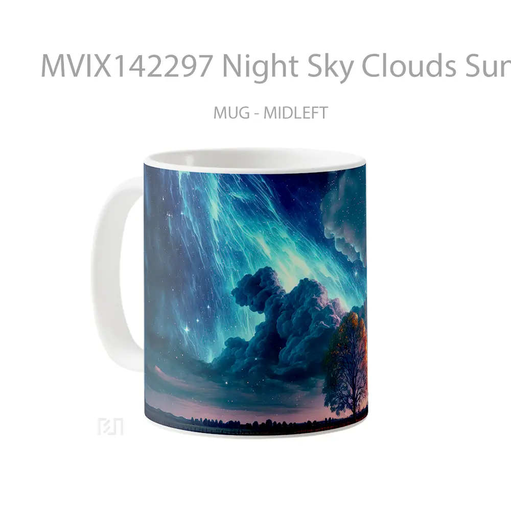 Mug Night Sky Clouds Sunset Scenery Digital Art Gelas Pemandangan Alam - All-side / Desain