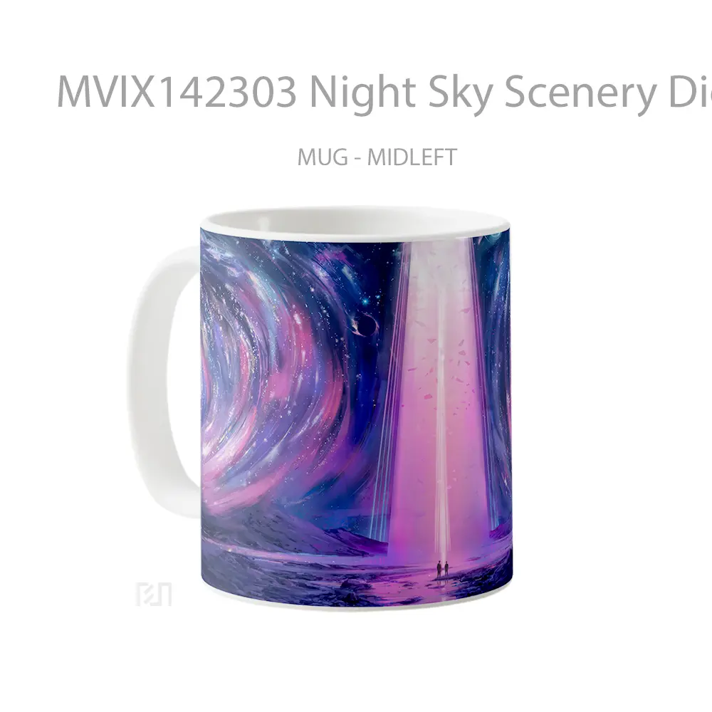 Mug Night Sky Scenery Digital Ar Gelas Pemandangan Alam - All-side / Desain