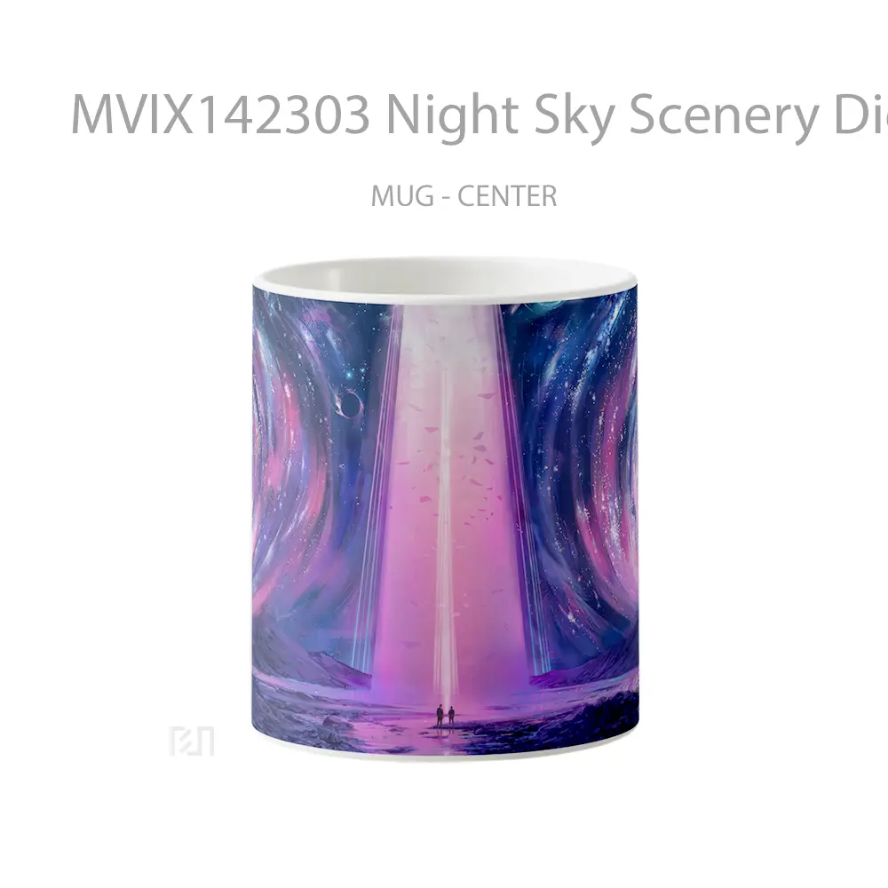 Mug Night Sky Scenery Digital Ar Gelas Pemandangan Alam