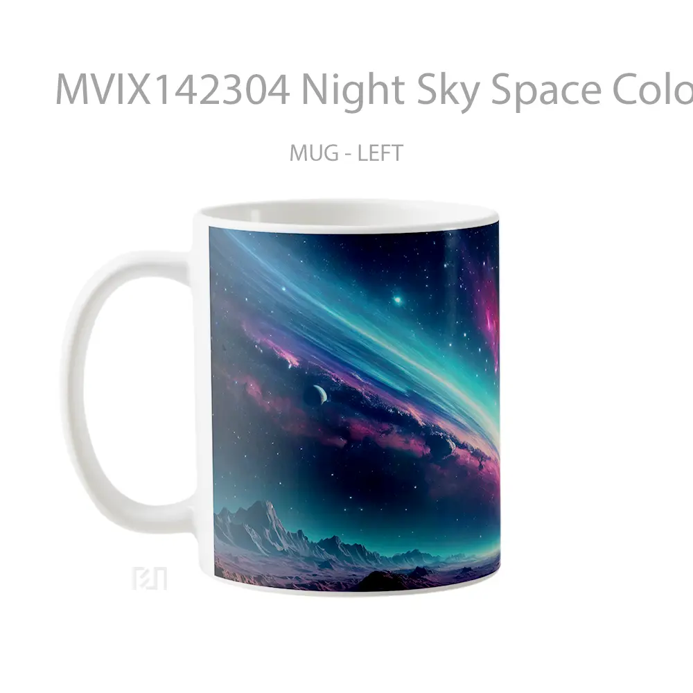 Mug Night Sky Space Colorful Scenery Gelas Pemandangan Alam - All-side / Desain