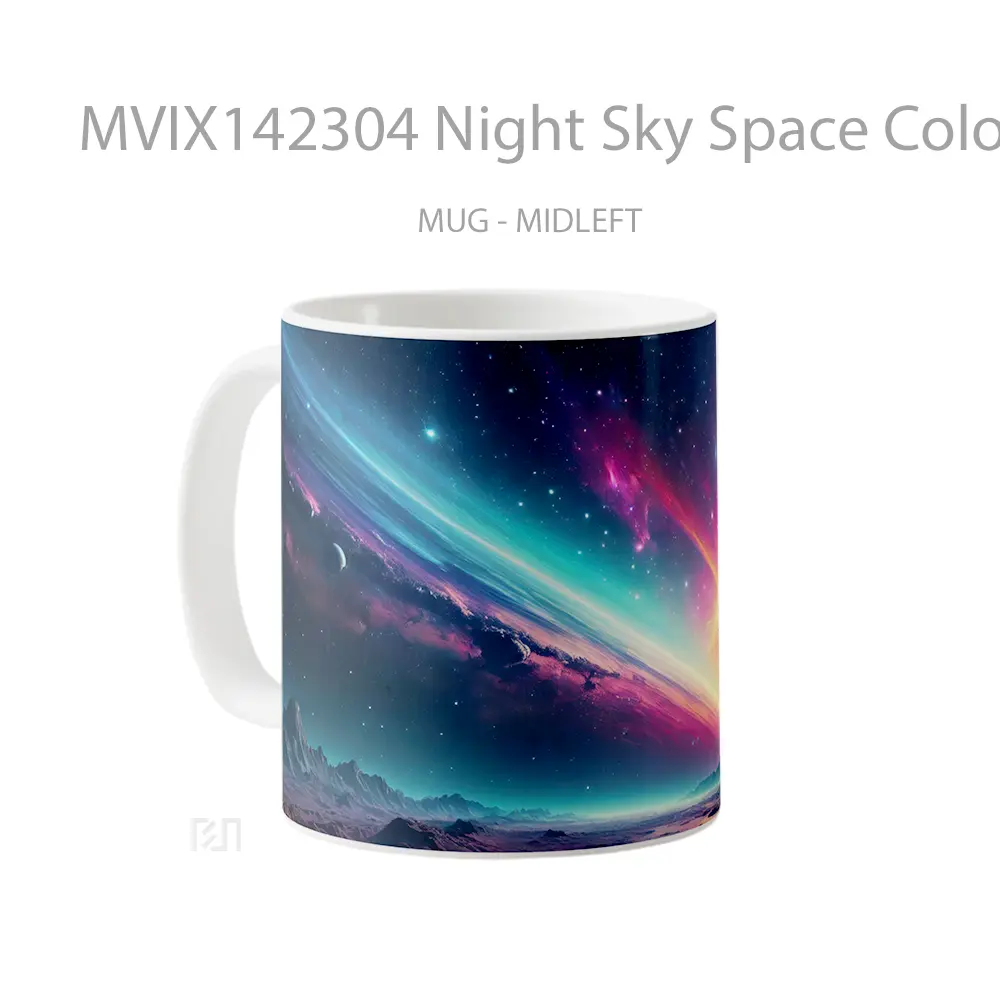 Mug Night Sky Space Colorful Scenery Gelas Pemandangan Alam - All-side / Desain