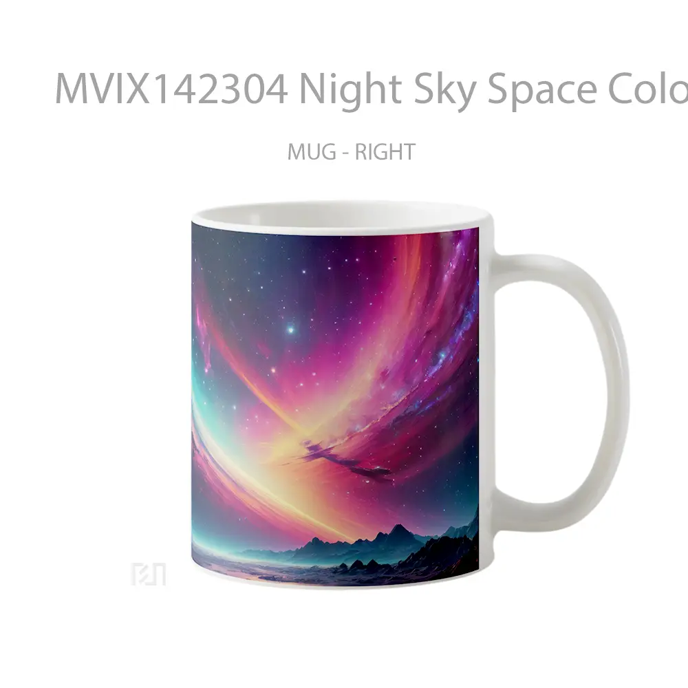 Mug Night Sky Space Colorful Scenery Gelas Pemandangan Alam - All-side / Desain