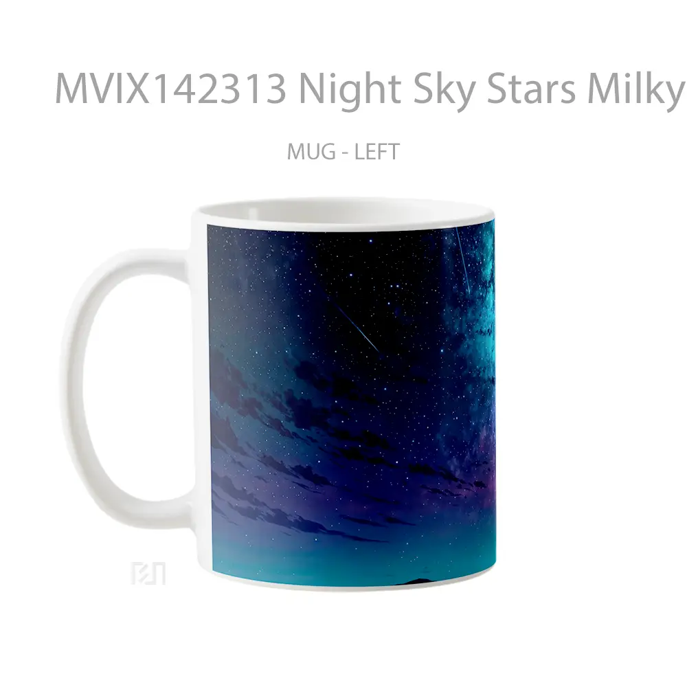 Mug Night Sky Stars Milky Way Scenery Digital Art Gelas Pemandangan Alam - All-side / Desain