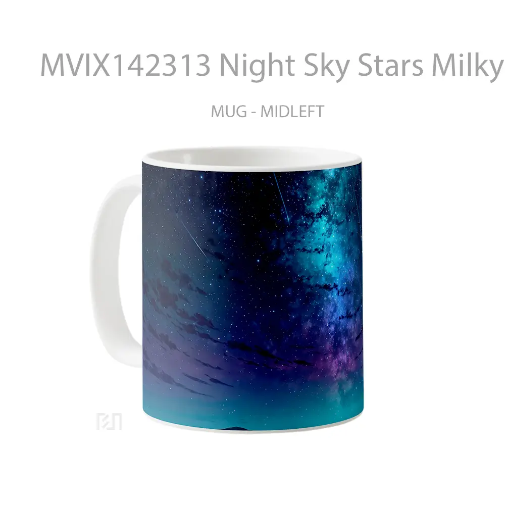 Mug Night Sky Stars Milky Way Scenery Digital Art Gelas Pemandangan Alam - All-side / Desain