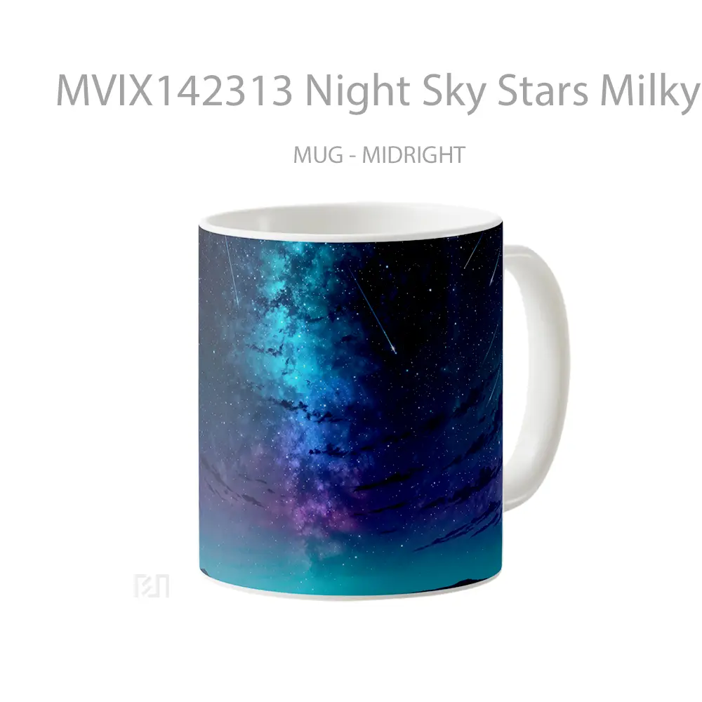 Mug Night Sky Stars Milky Way Scenery Digital Art Gelas Pemandangan Alam - All-side / Desain