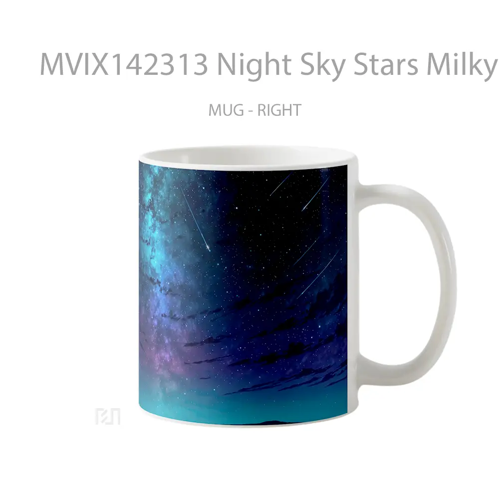 Mug Night Sky Stars Milky Way Scenery Digital Art Gelas Pemandangan Alam - All-side / Desain