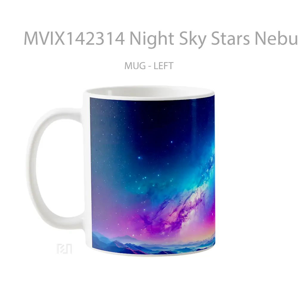 Mug Night Sky Stars Nebula Scenery Gelas Pemandangan Alam - All-side / Desain