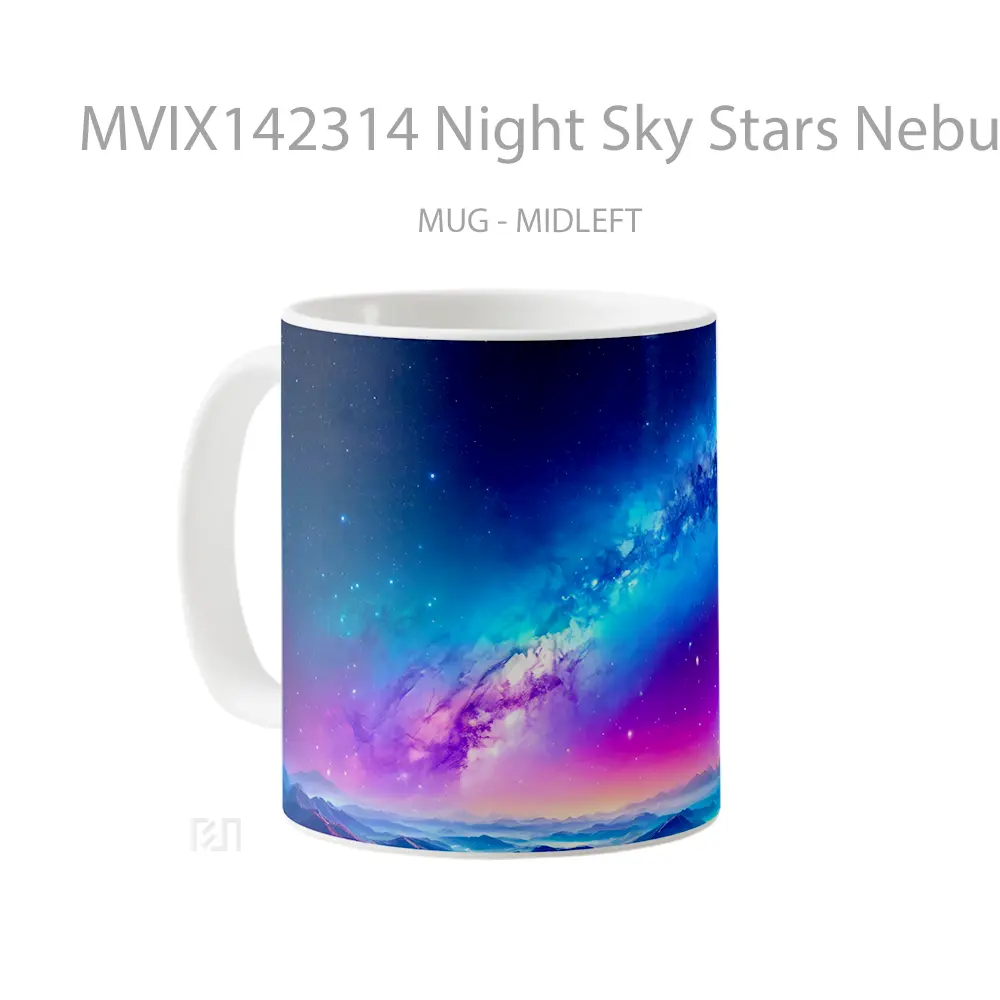 Mug Night Sky Stars Nebula Scenery Gelas Pemandangan Alam - All-side / Desain