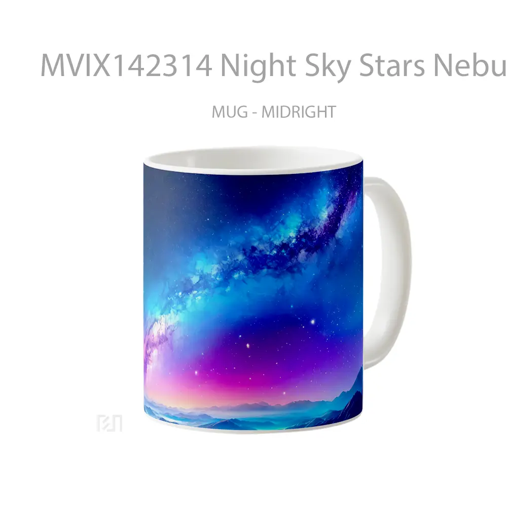 Mug Night Sky Stars Nebula Scenery Gelas Pemandangan Alam - All-side / Desain