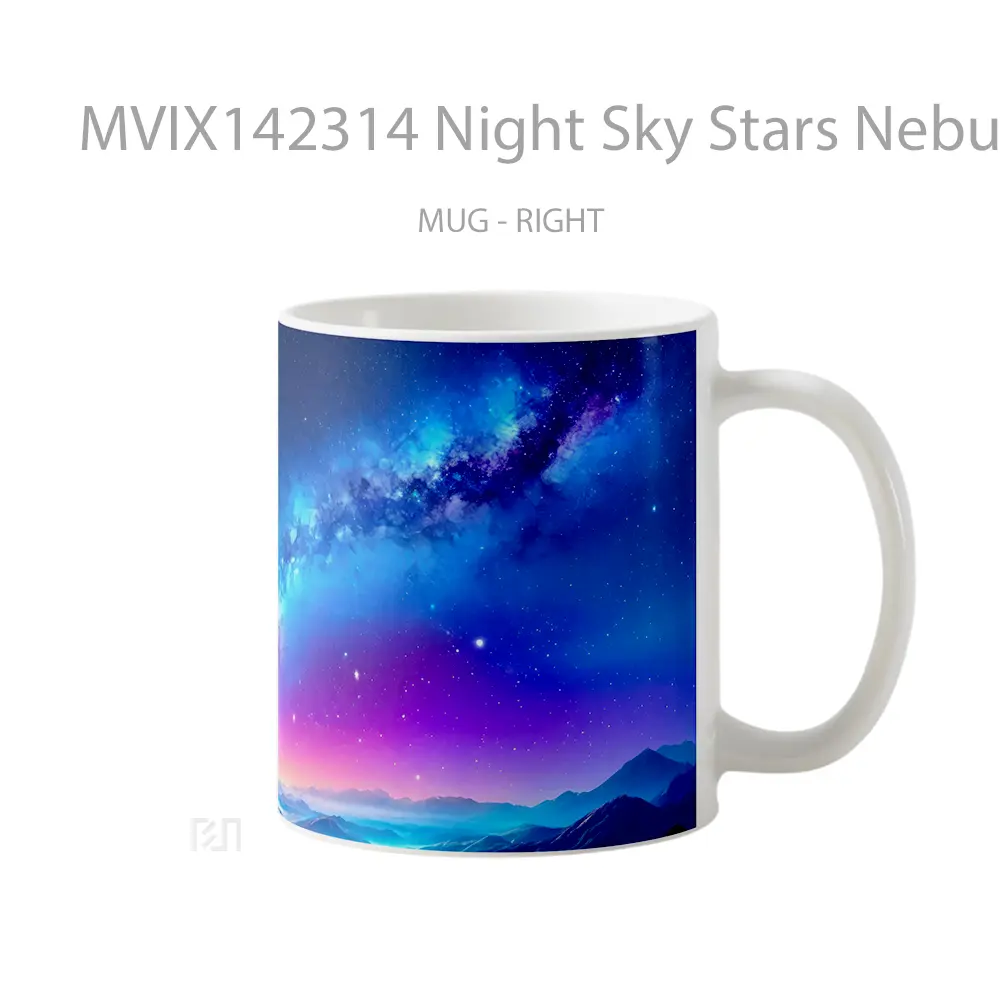 Mug Night Sky Stars Nebula Scenery Gelas Pemandangan Alam - All-side / Desain