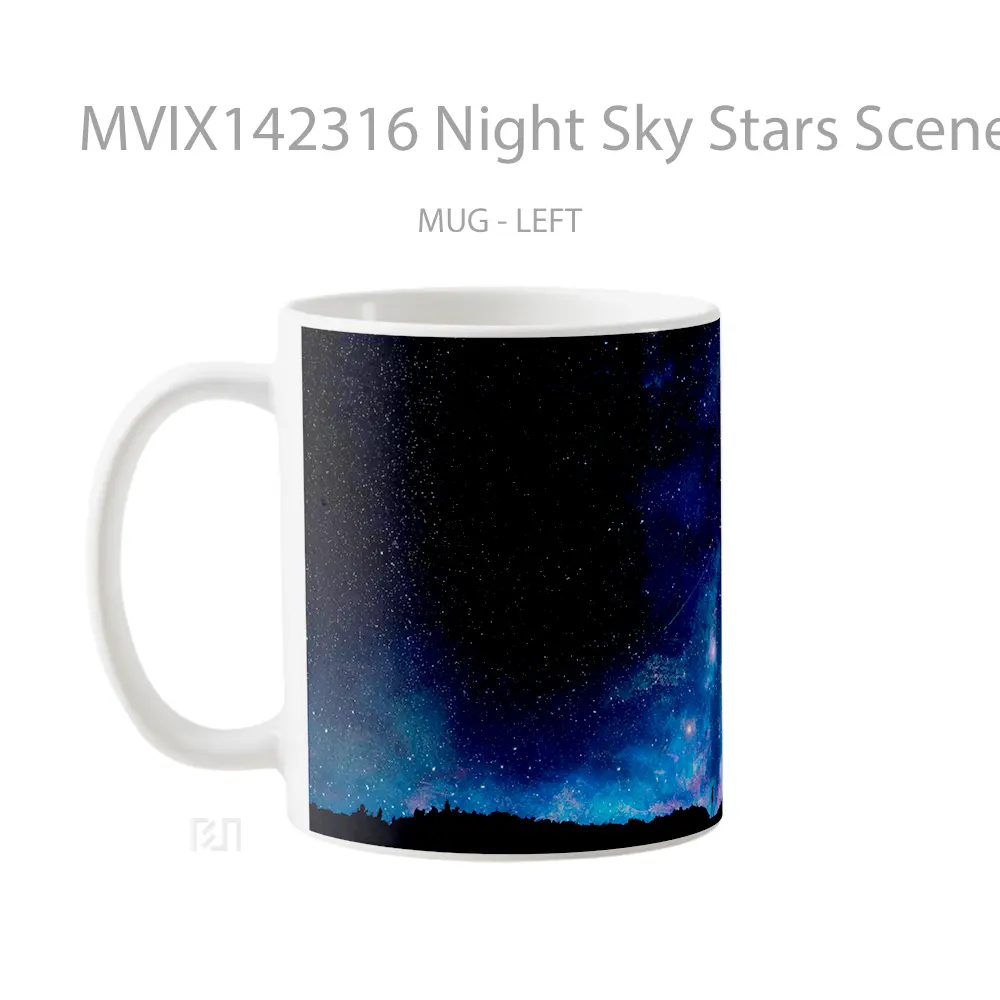 Mug Night Sky Stars Scenery A Gelas Pemandangan Alam - All-side / Desain