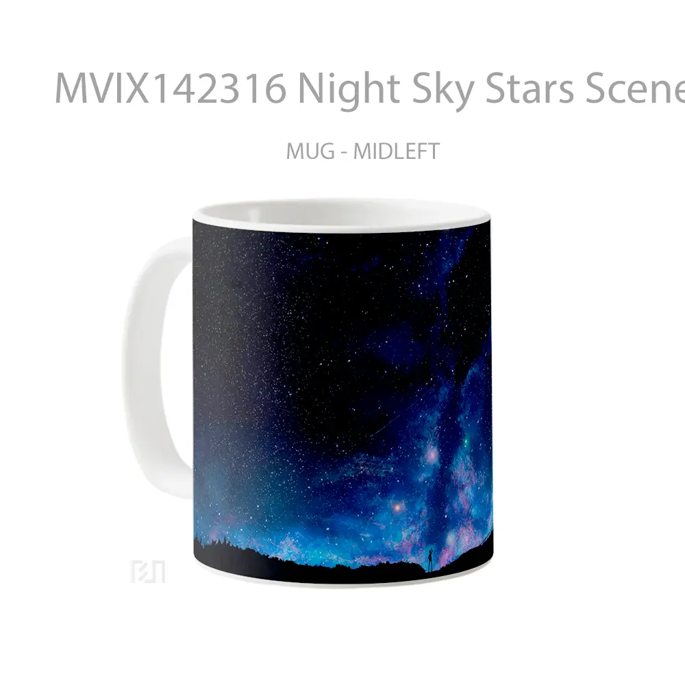 Mug Night Sky Stars Scenery A Gelas Pemandangan Alam - All-side / Desain