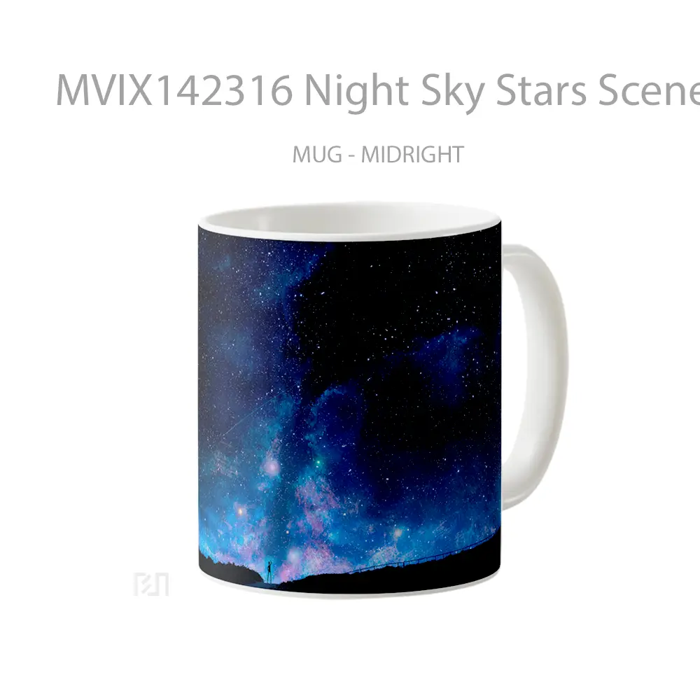 Mug Night Sky Stars Scenery A Gelas Pemandangan Alam - All-side / Desain