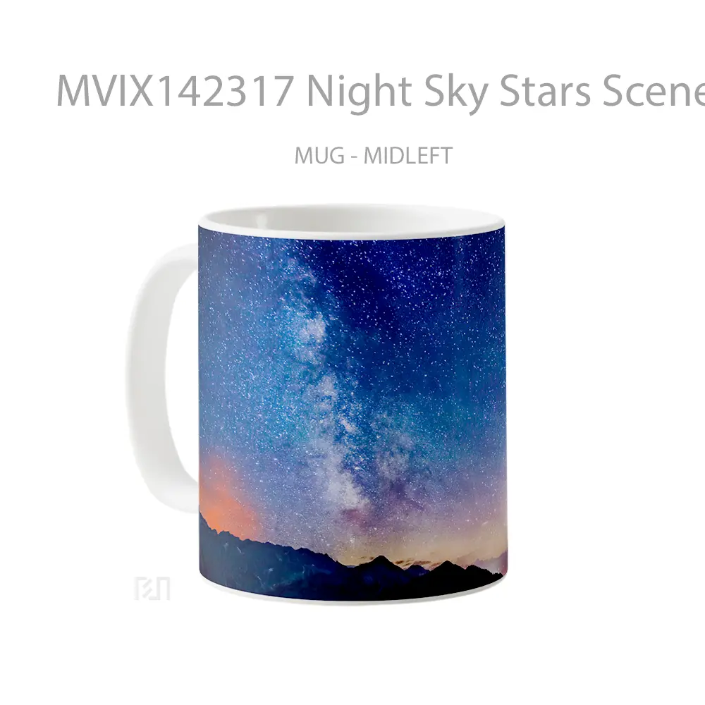 Mug Night Sky Stars Scenery Landscape Gelas Pemandangan Alam - All-side / Desain