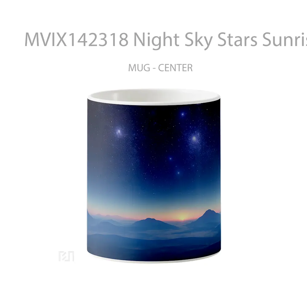 Mug Night Sky Stars Sunrise Horizon Scenery Gelas Pemandangan Alam