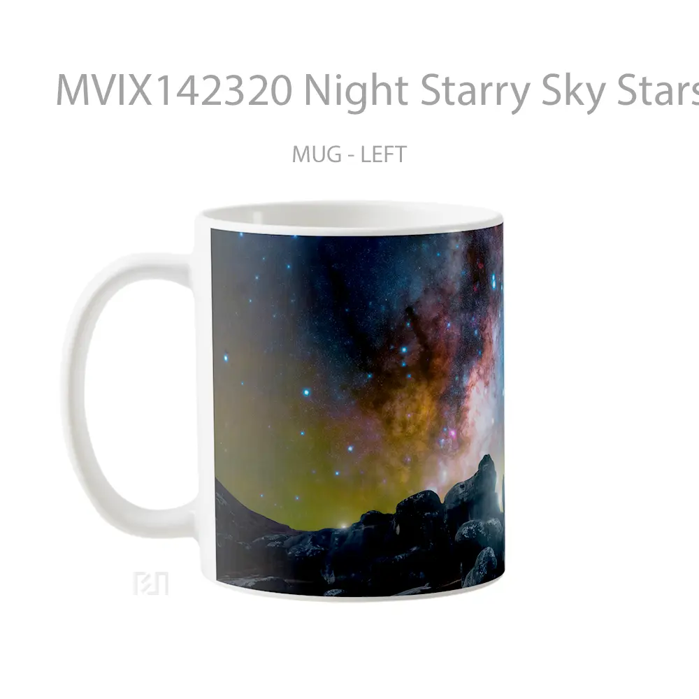 Mug Night Starry Sky Stars Scenery Gelas Pemandangan Alam - All-side / Desain
