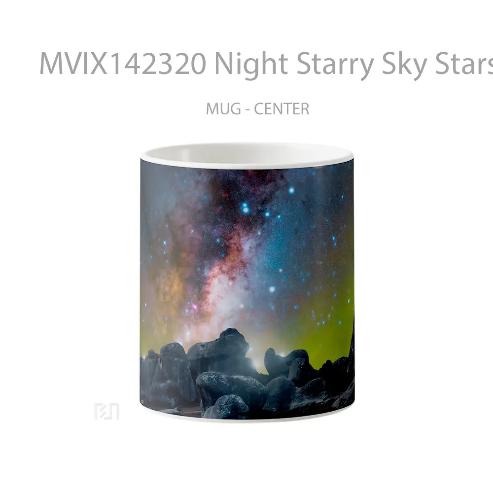 Mug Night Starry Sky Stars Scenery Gelas Pemandangan Alam