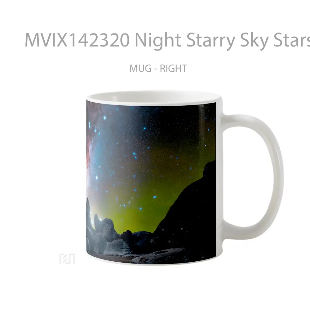 Mug Night Starry Sky Stars Scenery Gelas Pemandangan Alam - All-side / Desain