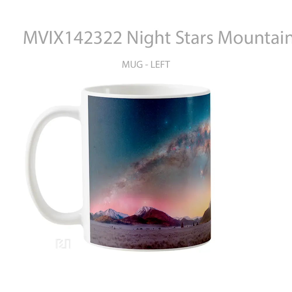 Mug Night Stars Mountain Scenery Gelas Pemandangan Alam - All-side / Desain