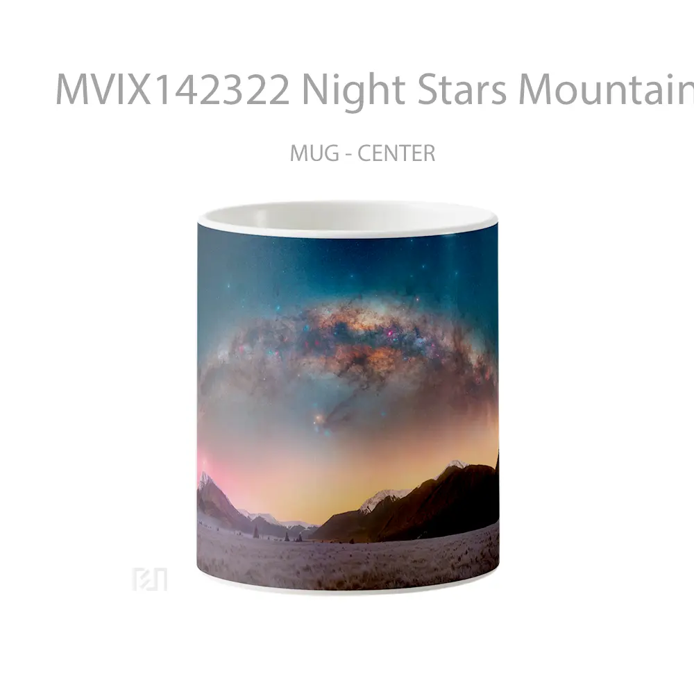 Mug Night Stars Mountain Scenery Gelas Pemandangan Alam
