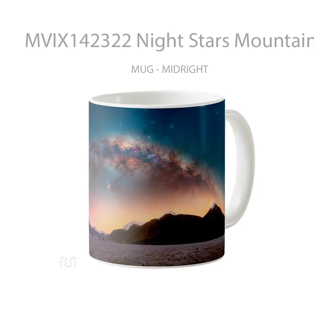 Mug Night Stars Mountain Scenery Gelas Pemandangan Alam - All-side / Desain