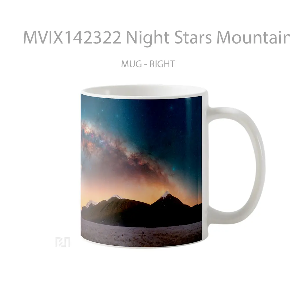 Mug Night Stars Mountain Scenery Gelas Pemandangan Alam - All-side / Desain