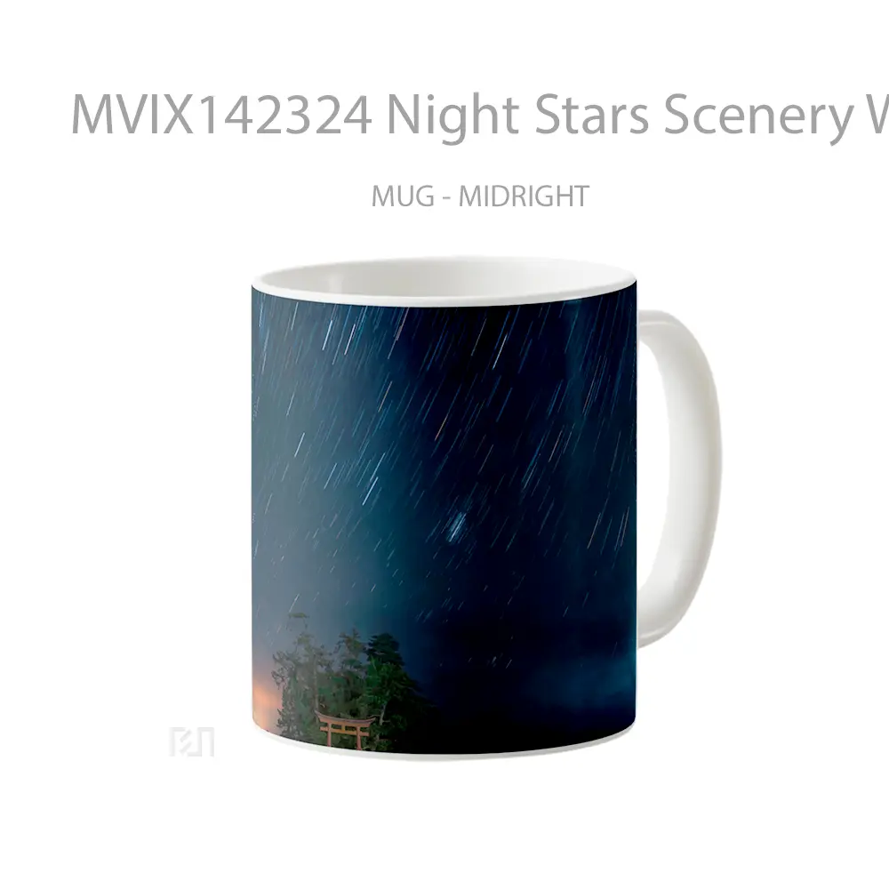 Mug Night Stars Scenery Windows Background Gelas Keramik Unik - All-side / Desain