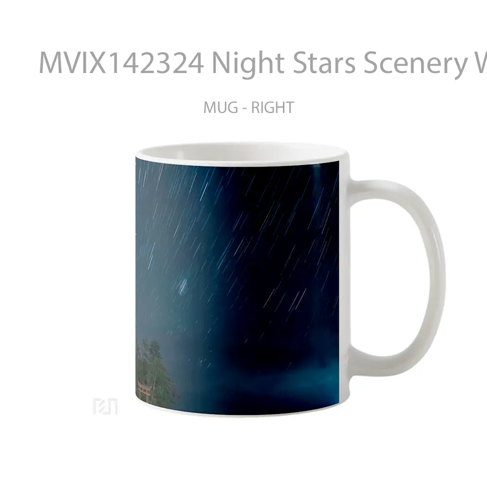 Mug Night Stars Scenery Windows Background Gelas Keramik Unik - All-side / Desain